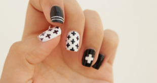 DIY Black And White Swiss Cross Nail Art - Styleoholic