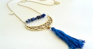 Long DIY Boho Tassel Moon Necklace | jewelry ideas | Pinterest | Diy