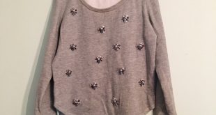 Anthropologie Tops | Rhinestone Embellished Sweatshirt | Poshmark