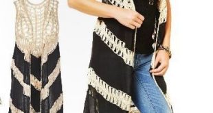 Crochet Island Long Vest by Coco + Carmen u2026 | Crochet Women Dress